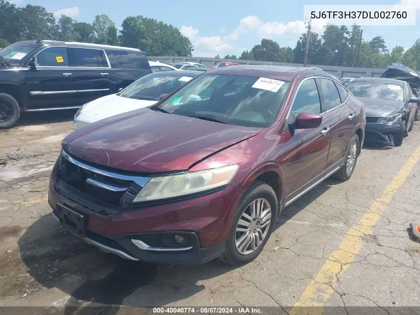 2013 Honda Crosstour Ex VIN: 5J6TF3H37DL002760 Lot: 40040774