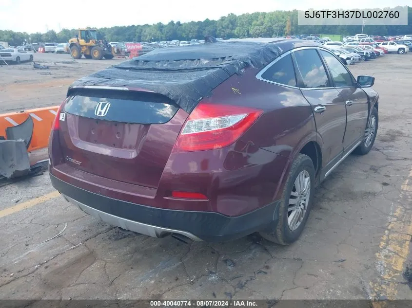 2013 Honda Crosstour Ex VIN: 5J6TF3H37DL002760 Lot: 40040774