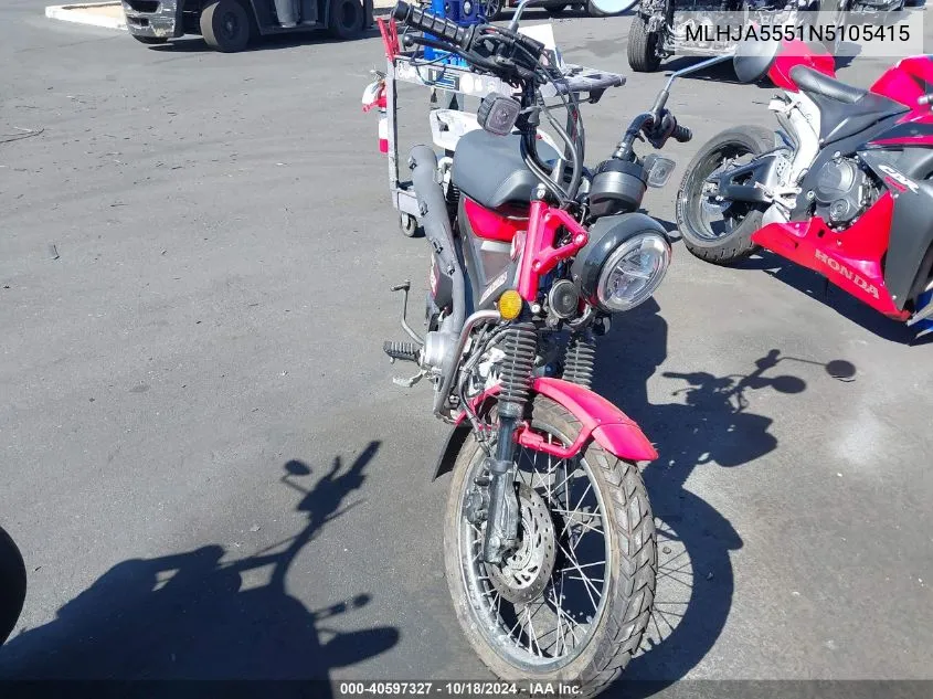 MLHJA5551N5105415 2022 Honda Ct125 A