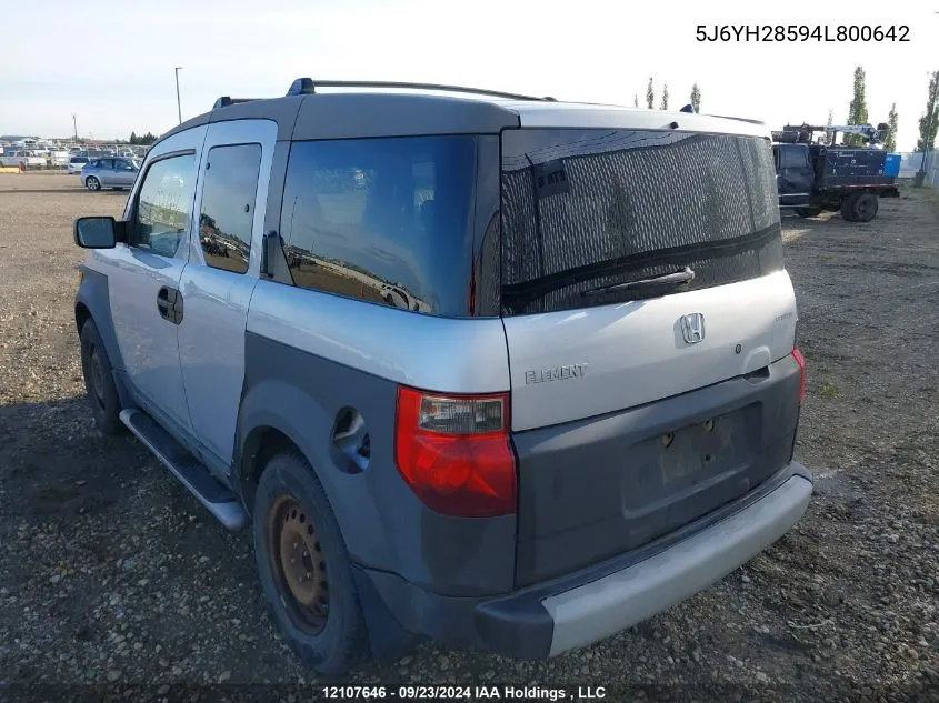 2003 Honda Element VIN: 5J6YH28594L800642 Lot: 12107646