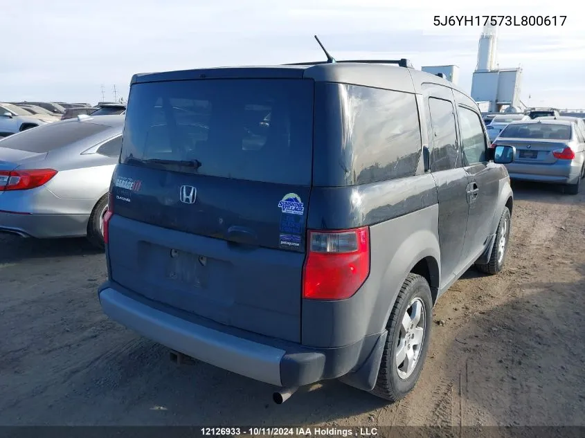 2003 Honda Element VIN: 5J6YH17573L800617 Lot: 12126933