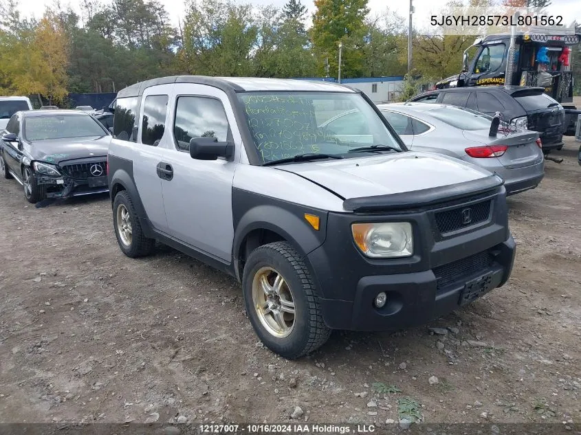 2003 Honda Element VIN: 5J6YH28573L801562 Lot: 12127007