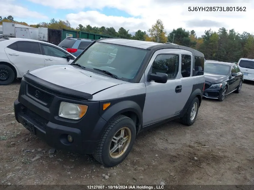 2003 Honda Element VIN: 5J6YH28573L801562 Lot: 12127007