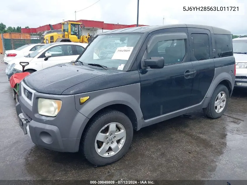 2003 Honda Element Ex VIN: 5J6YH28563L011721 Lot: 39845809