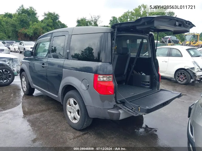 2003 Honda Element Ex VIN: 5J6YH28563L011721 Lot: 39845809