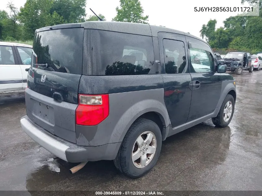 2003 Honda Element Ex VIN: 5J6YH28563L011721 Lot: 39845809