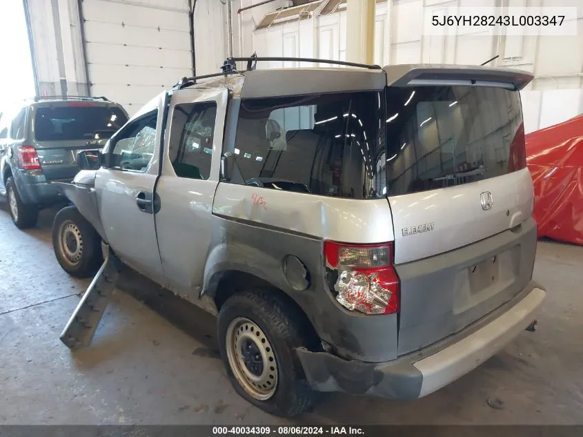 2003 Honda Element Dx VIN: 5J6YH28243L003347 Lot: 40034309