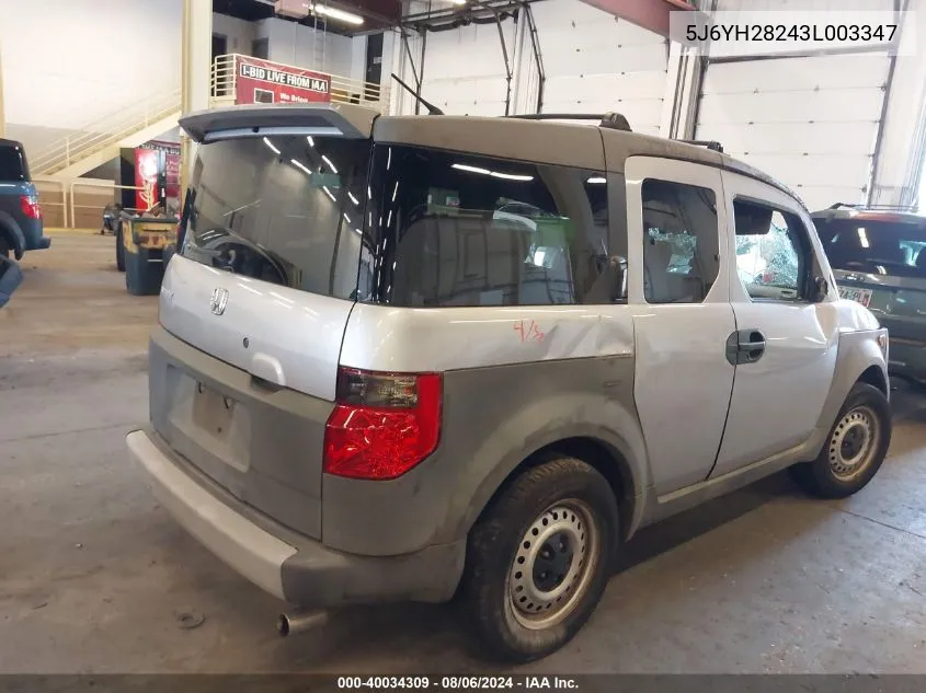 2003 Honda Element Dx VIN: 5J6YH28243L003347 Lot: 40034309