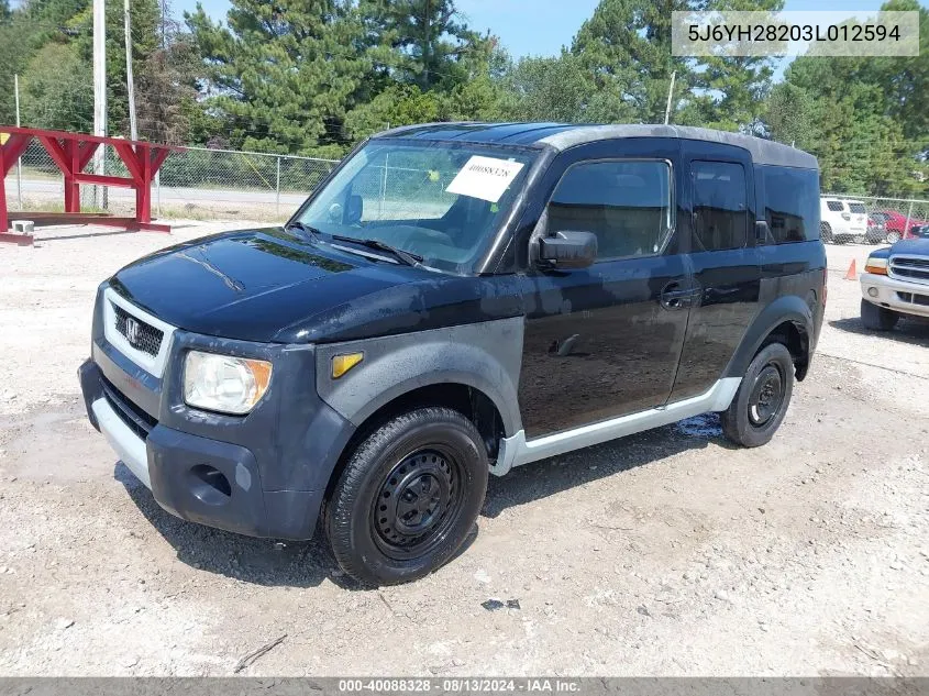 2003 Honda Element Dx VIN: 5J6YH28203L012594 Lot: 40088328