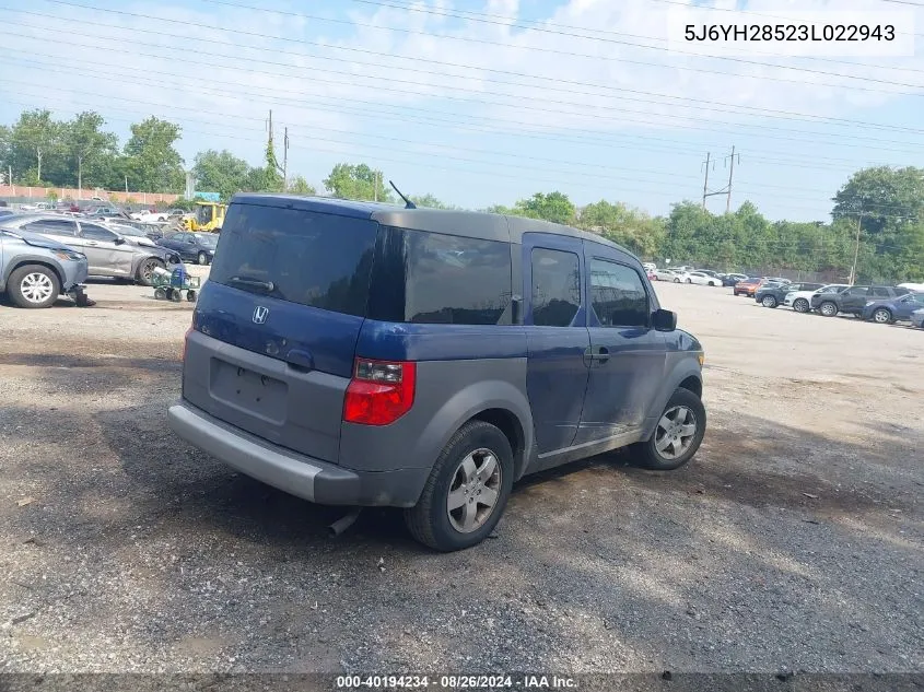 5J6YH28523L022943 2003 Honda Element Ex