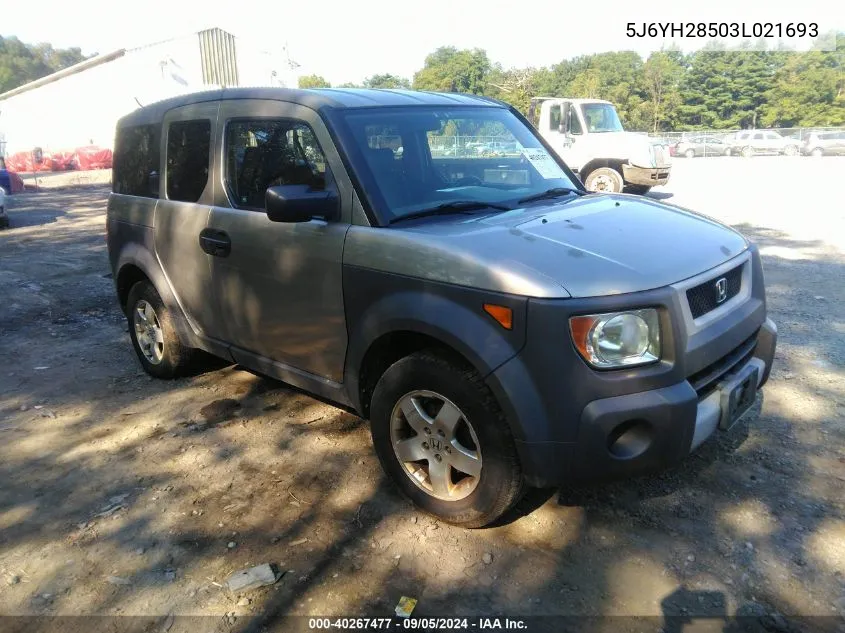 2003 Honda Element Ex VIN: 5J6YH28503L021693 Lot: 40267477