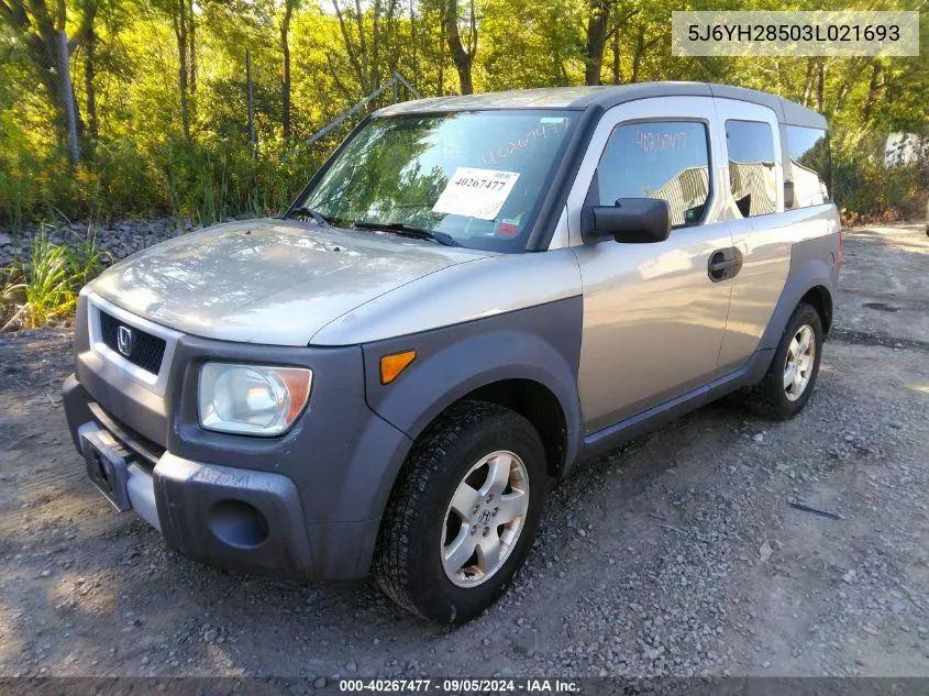 2003 Honda Element Ex VIN: 5J6YH28503L021693 Lot: 40267477