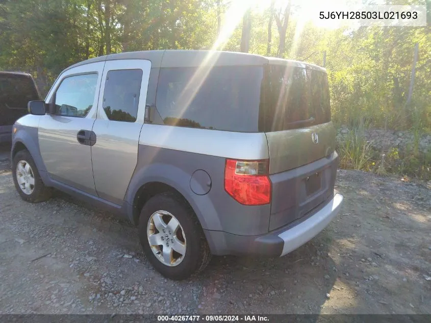 2003 Honda Element Ex VIN: 5J6YH28503L021693 Lot: 40267477