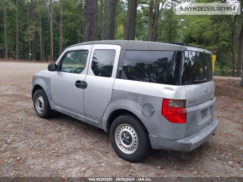 2003 Honda Element Dx VIN: 5J6YH28253L001994 Lot: 40285291