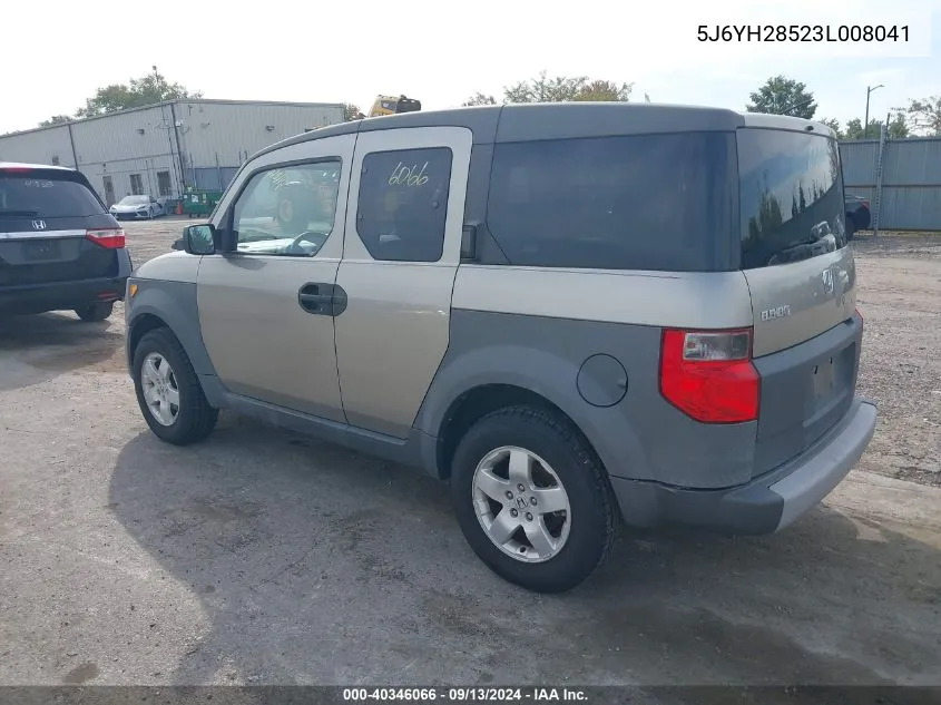 2003 Honda Element Ex VIN: 5J6YH28523L008041 Lot: 40346066