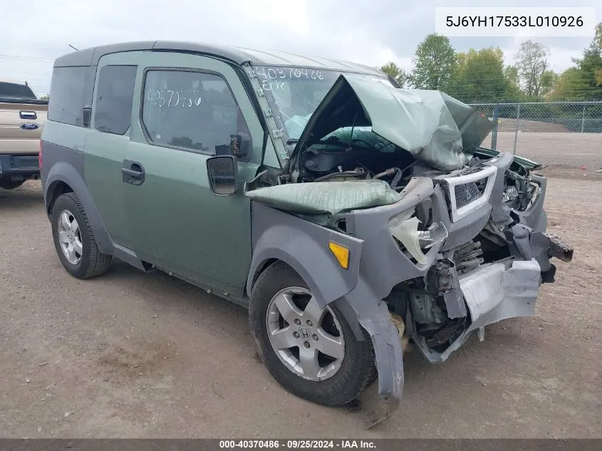 2003 Honda Element Ex VIN: 5J6YH17533L010926 Lot: 40370486