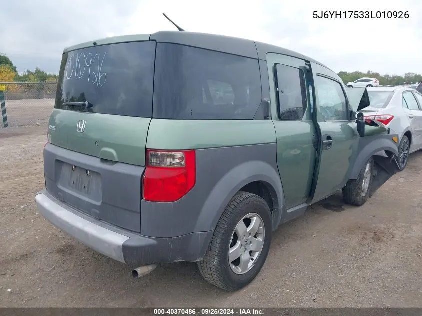 2003 Honda Element Ex VIN: 5J6YH17533L010926 Lot: 40370486