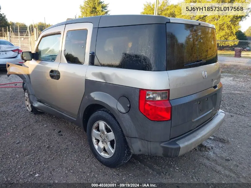 2003 Honda Element Ex VIN: 5J6YH18573L017568 Lot: 40383051