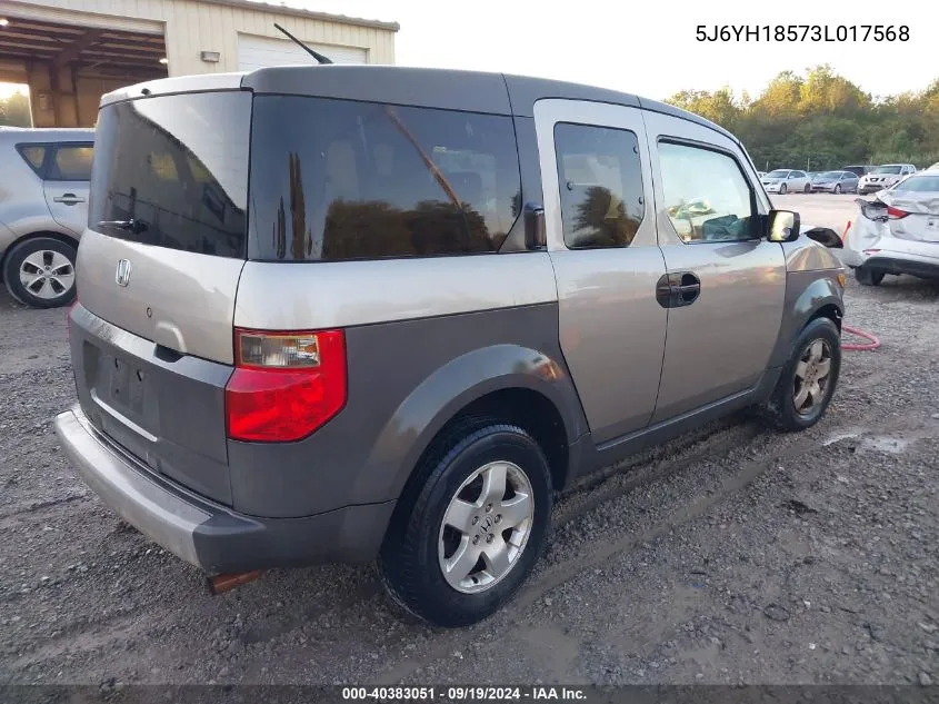 2003 Honda Element Ex VIN: 5J6YH18573L017568 Lot: 40383051