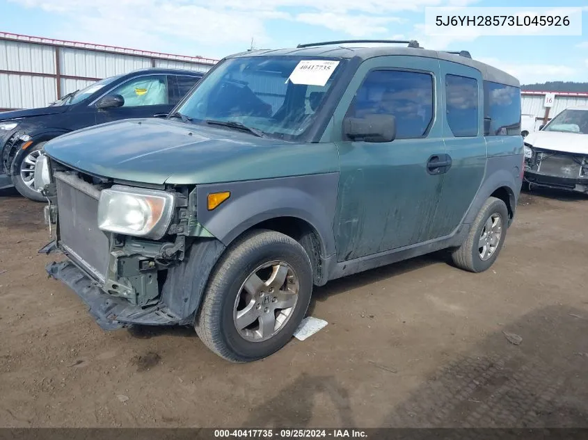 2003 Honda Element Ex VIN: 5J6YH28573L045926 Lot: 40417735