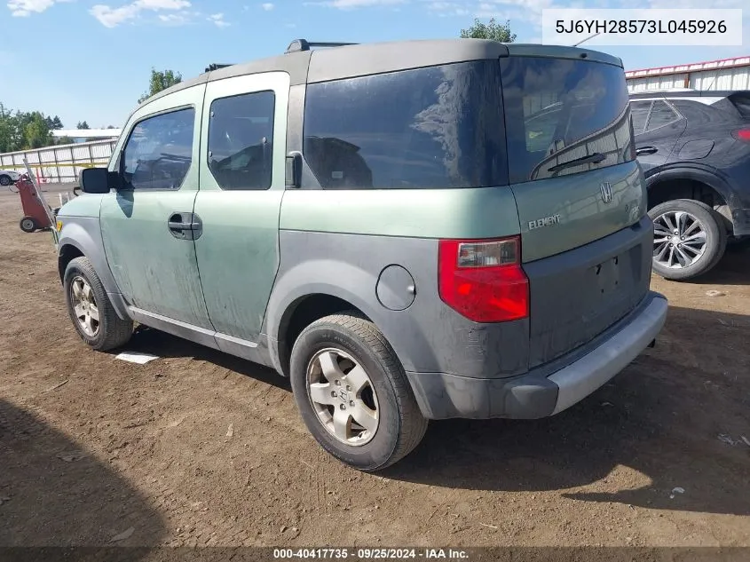 2003 Honda Element Ex VIN: 5J6YH28573L045926 Lot: 40417735