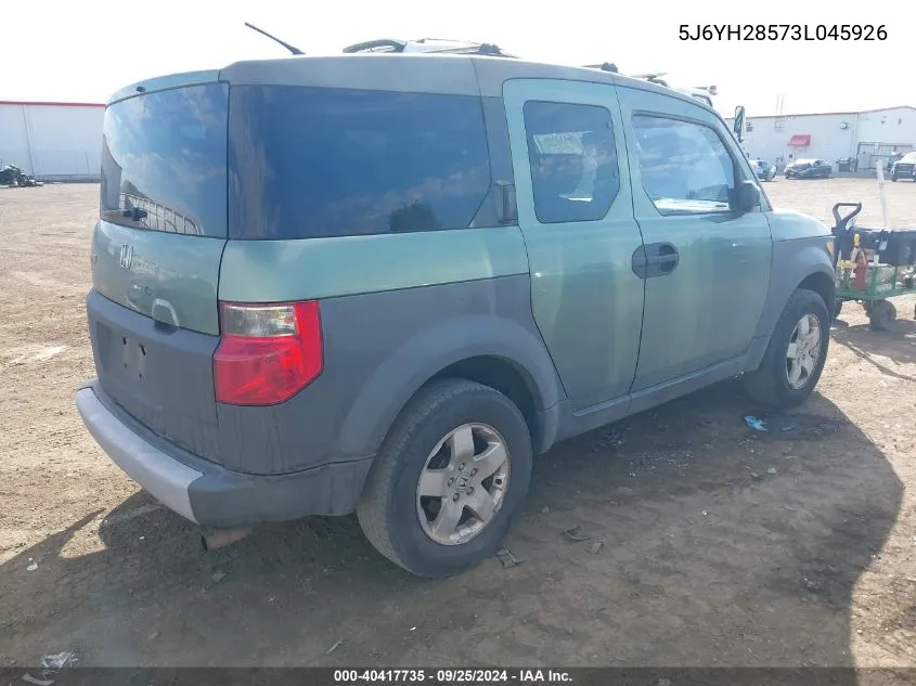 2003 Honda Element Ex VIN: 5J6YH28573L045926 Lot: 40417735