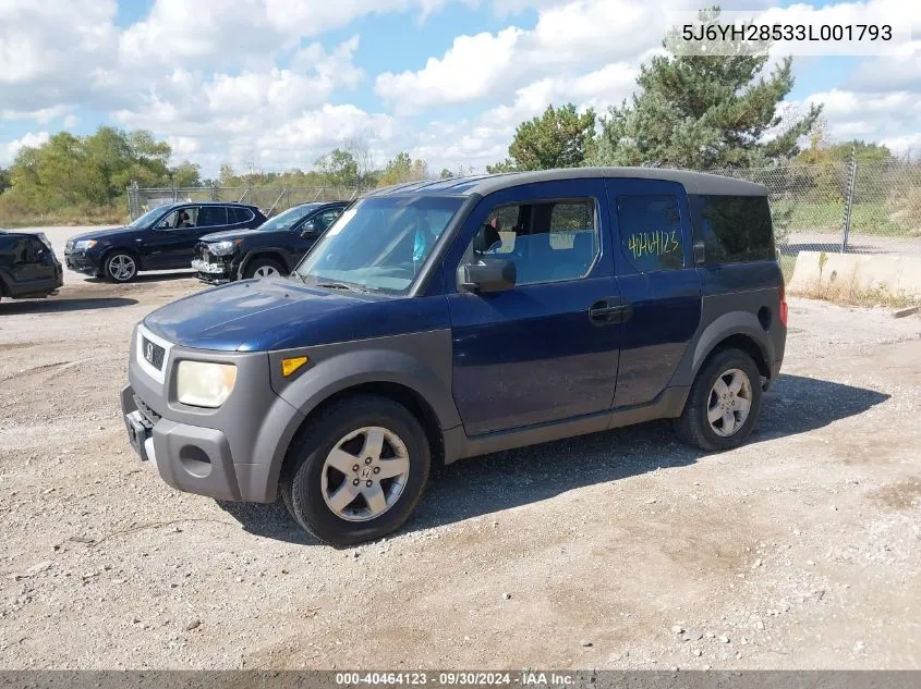 2003 Honda Element Ex VIN: 5J6YH28533L001793 Lot: 40464123