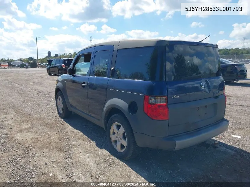 2003 Honda Element Ex VIN: 5J6YH28533L001793 Lot: 40464123