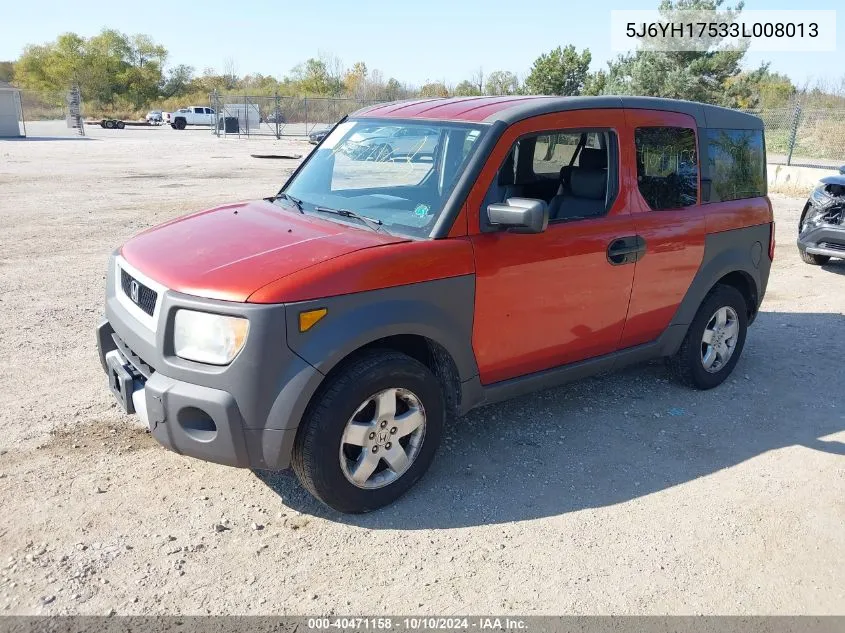 2003 Honda Element Ex VIN: 5J6YH17533L008013 Lot: 40471158