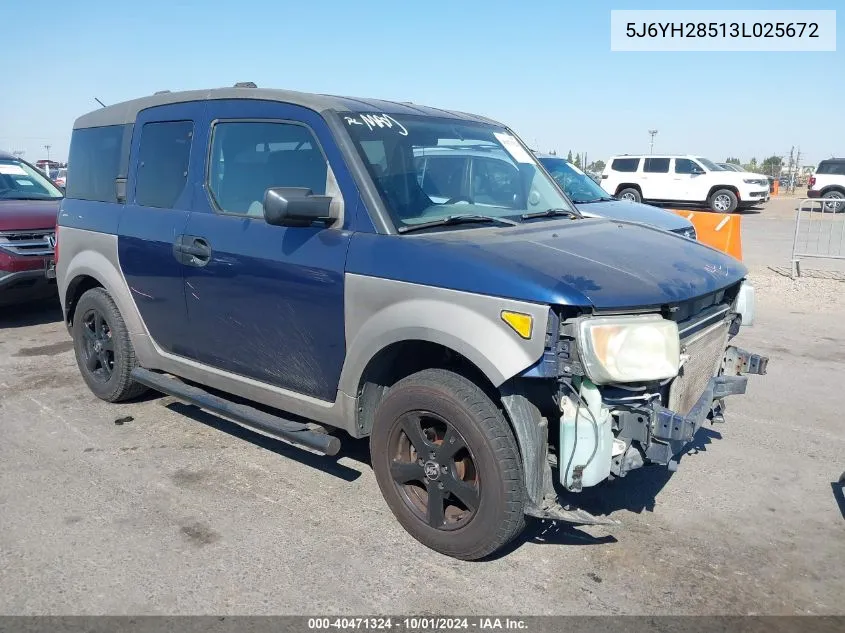 2003 Honda Element Ex VIN: 5J6YH28513L025672 Lot: 40471324