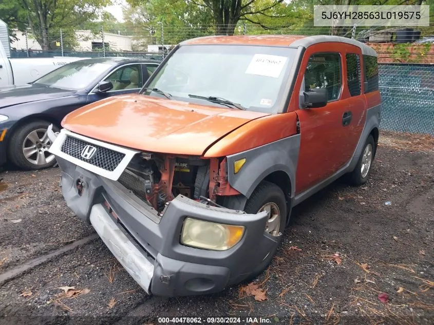 2003 Honda Element Ex VIN: 5J6YH28563L019575 Lot: 40478062