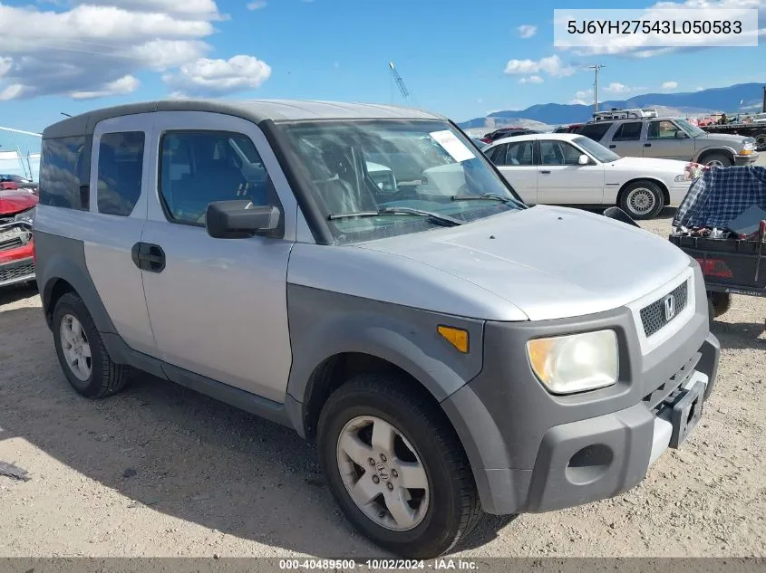 2003 Honda Element Ex VIN: 5J6YH27543L050583 Lot: 40489500