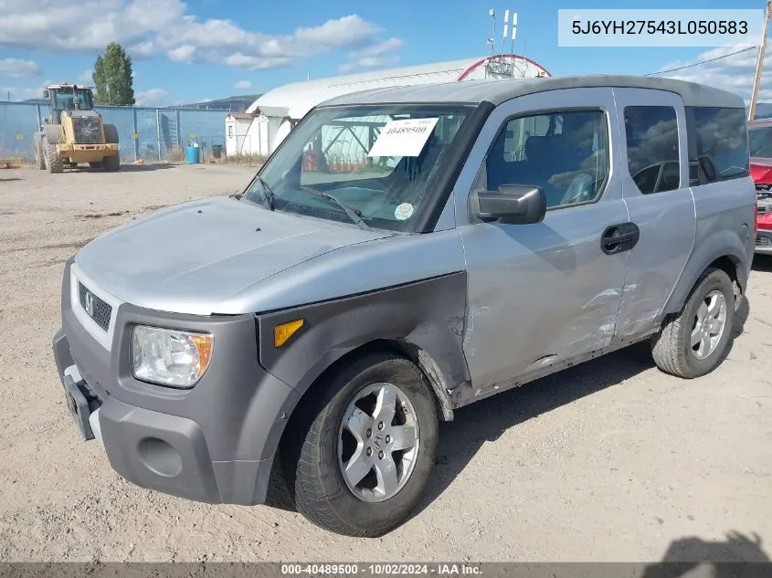 2003 Honda Element Ex VIN: 5J6YH27543L050583 Lot: 40489500