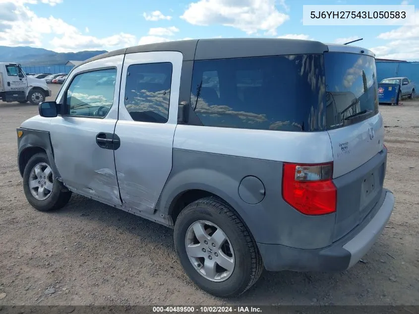 2003 Honda Element Ex VIN: 5J6YH27543L050583 Lot: 40489500