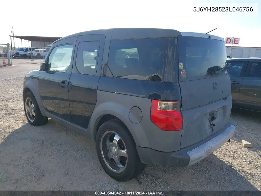 2003 Honda Element Ex VIN: 5J6YH28523L046756 Lot: 40504042