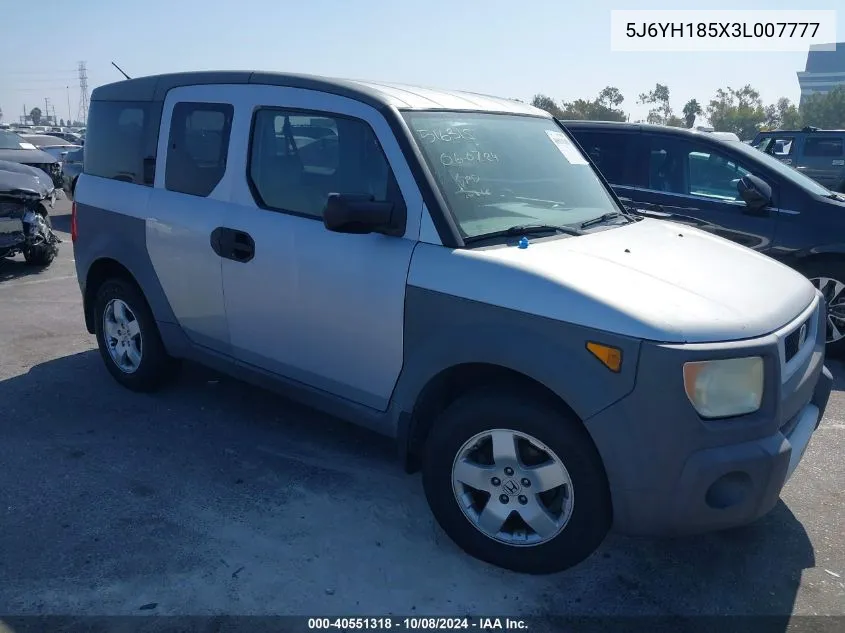 2003 Honda Element Ex VIN: 5J6YH185X3L007777 Lot: 40551318