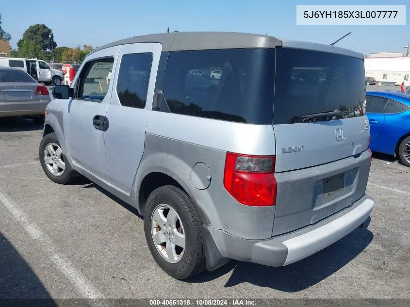 2003 Honda Element Ex VIN: 5J6YH185X3L007777 Lot: 40551318