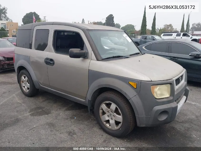 2003 Honda Element Ex VIN: 5J6YH286X3L053172 Lot: 40551348