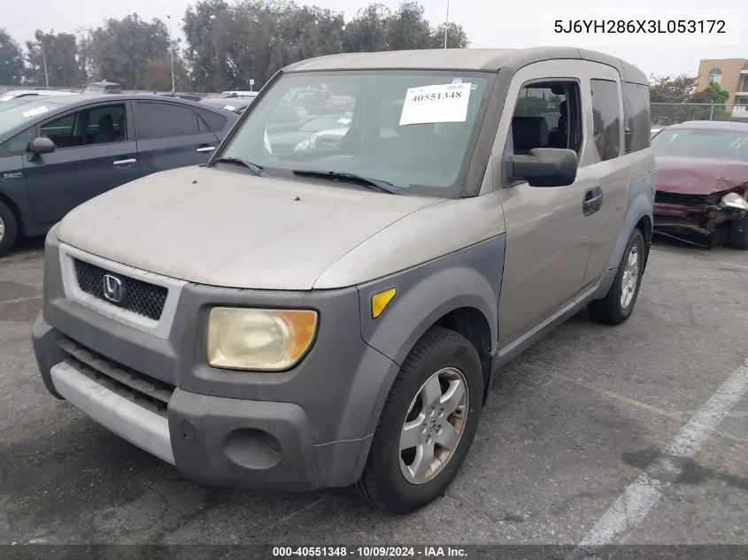 2003 Honda Element Ex VIN: 5J6YH286X3L053172 Lot: 40551348