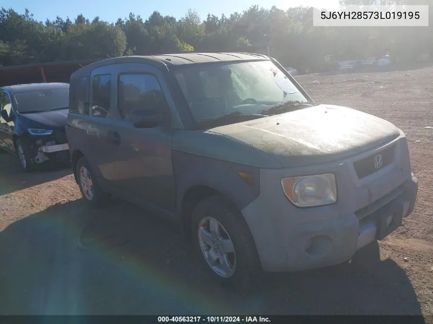 2003 Honda Element Ex VIN: 5J6YH28573L019195 Lot: 40563217