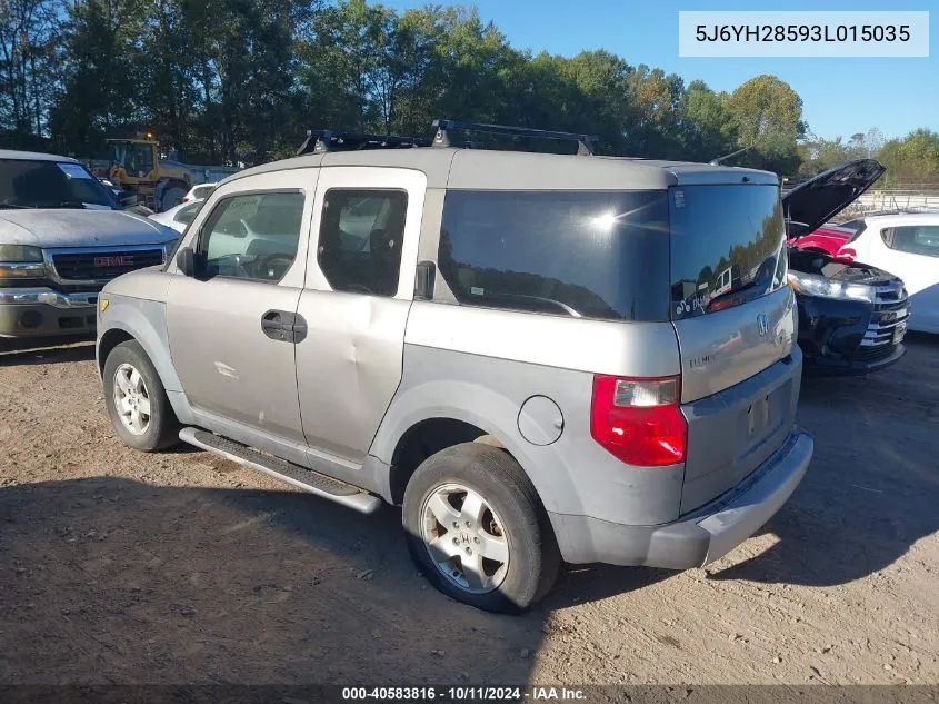 2003 Honda Element Ex VIN: 5J6YH28593L015035 Lot: 40583816