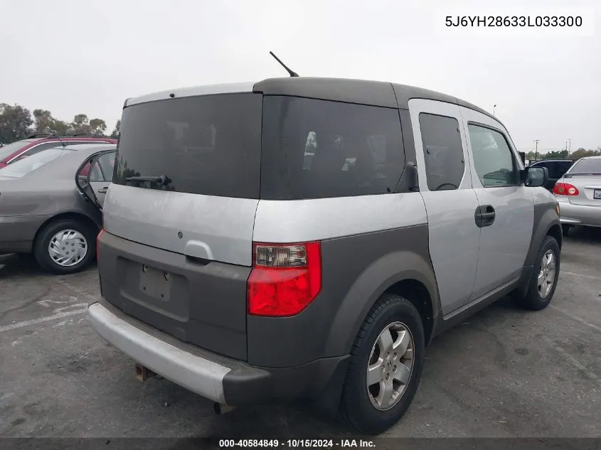 2003 Honda Element Ex VIN: 5J6YH28633L033300 Lot: 40584849