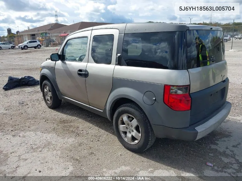 2003 Honda Element Ex VIN: 5J6YH18563L005704 Lot: 40606222