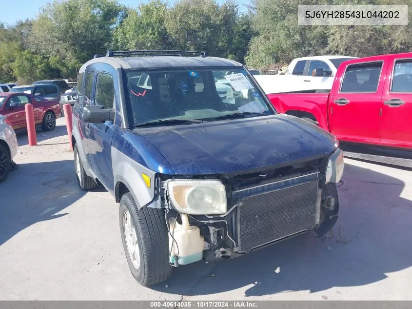 2003 Honda Element Ex VIN: 5J6YH28543L044202 Lot: 40614035