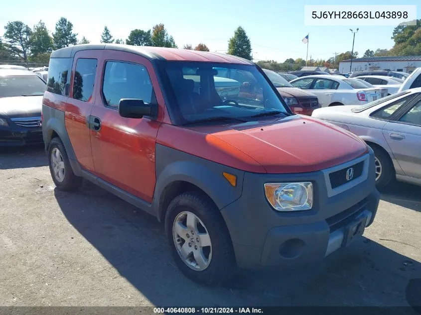 2003 Honda Element Ex VIN: 5J6YH28663L043898 Lot: 40640808