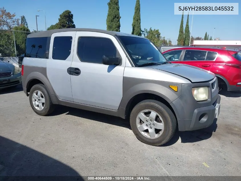 2003 Honda Element Ex VIN: 5J6YH28583L045532 Lot: 40644509