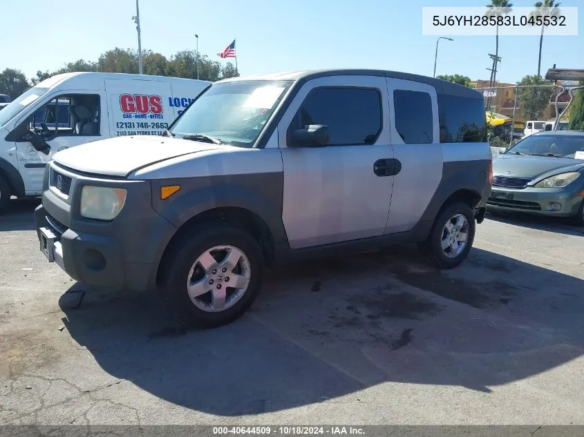 2003 Honda Element Ex VIN: 5J6YH28583L045532 Lot: 40644509