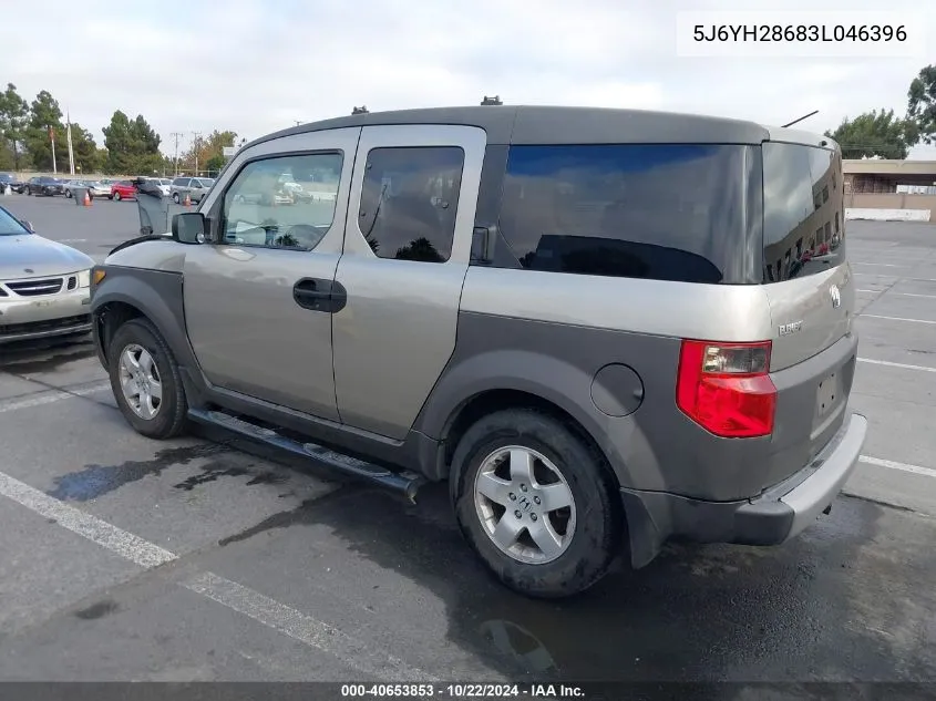 2003 Honda Element Ex VIN: 5J6YH28683L046396 Lot: 40653853