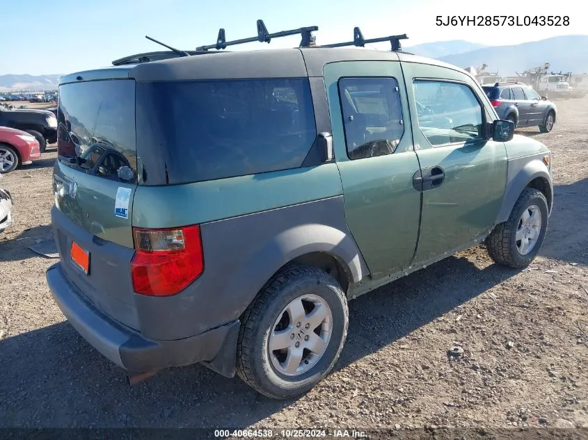 2003 Honda Element Ex VIN: 5J6YH28573L043528 Lot: 40664538