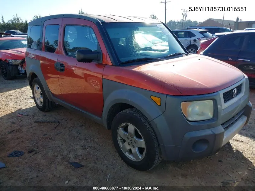 2003 Honda Element Ex VIN: 5J6YH18573L016551 Lot: 40688877